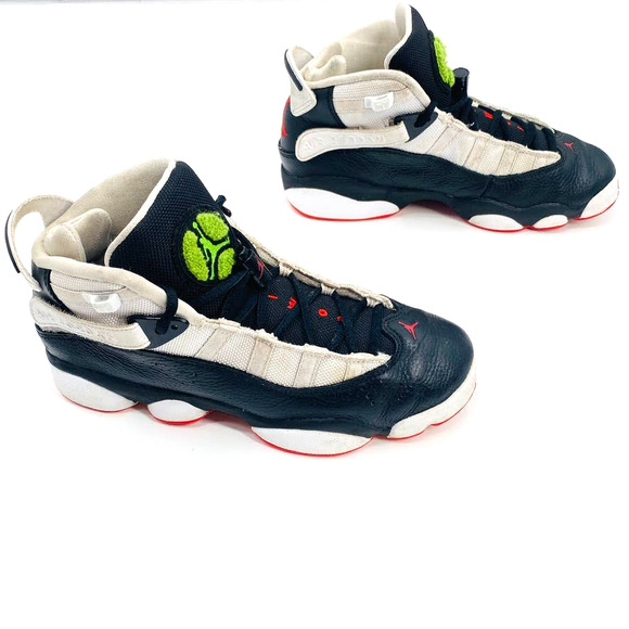 Air Jordan 6 Rings “He Got Game” (GS) Black University Red White Sz 6.5 Y Wmns 8 - Picture 3 of 15